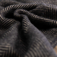 Pure New Wool Herringbone Knee Rug Ebony & Tan