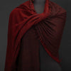 Knitted Reversible Cashmere Shawl Burgundy (Sample)