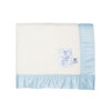 Satin Bound Merino Baby Blanket Soft Blue