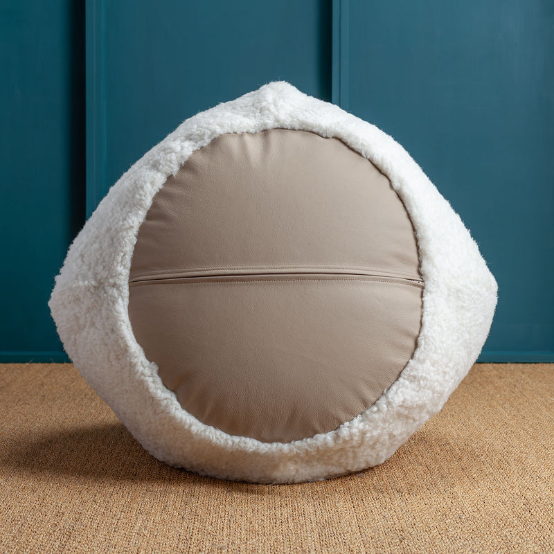 Small Curly White Sheepskin Beanbag