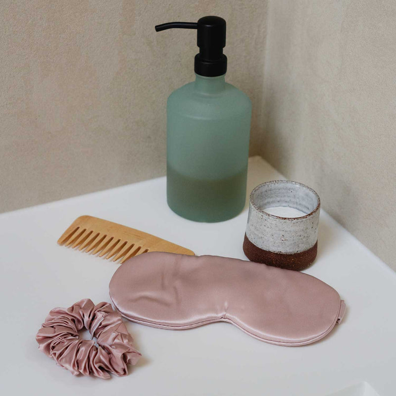 Silk Eye Mask Light Pink