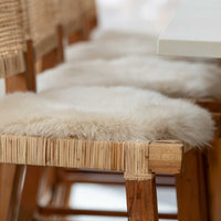 Linen Sheepskin Seat Pad Round 38 cm