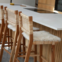 Linen Sheepskin Seat Pad Square 40 cm