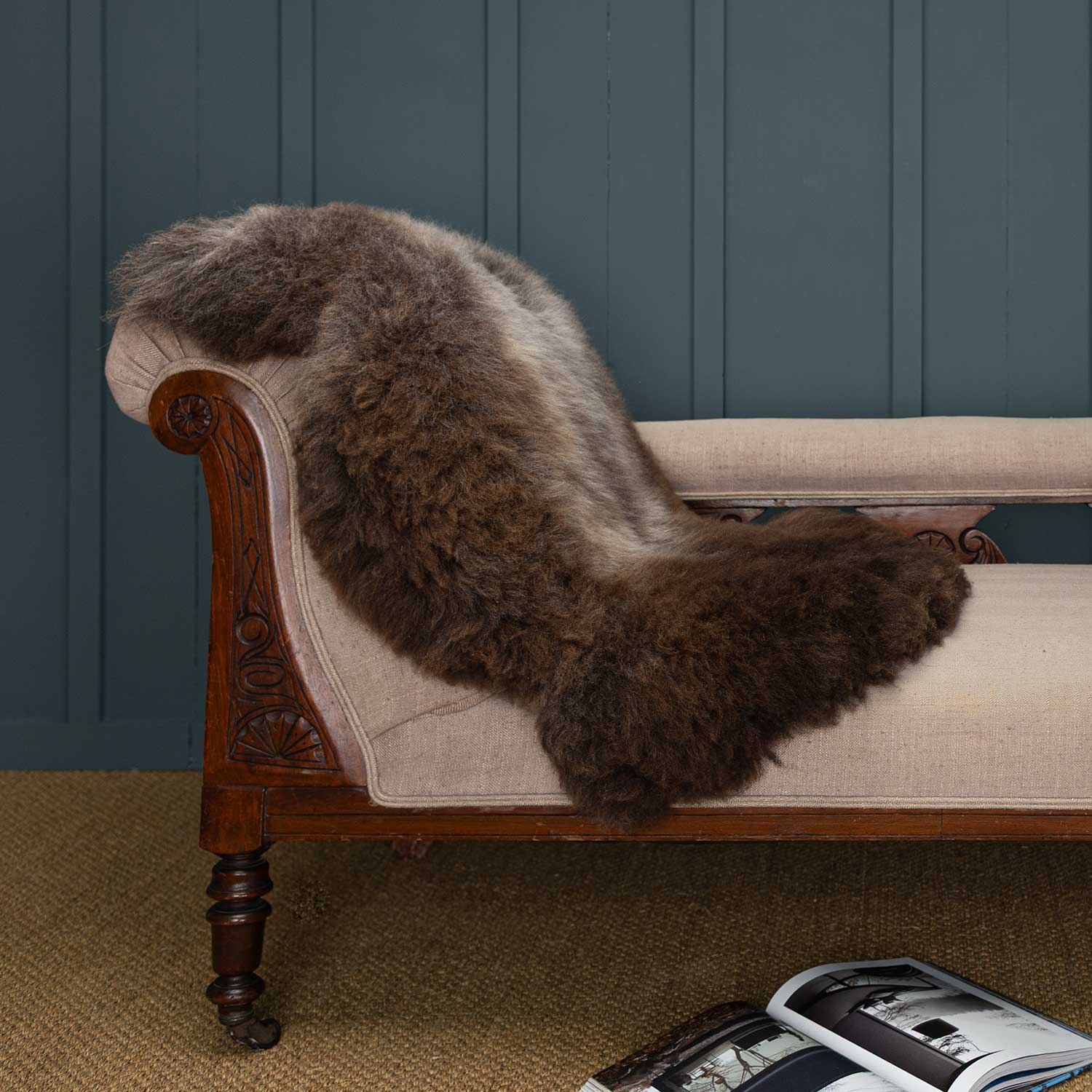 Small Rare Breed Sheepskin Silver & Brown