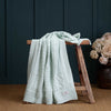 Patterned Knitted Baby Blanket Mint