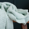 Patterned Knitted Baby Blanket Mint