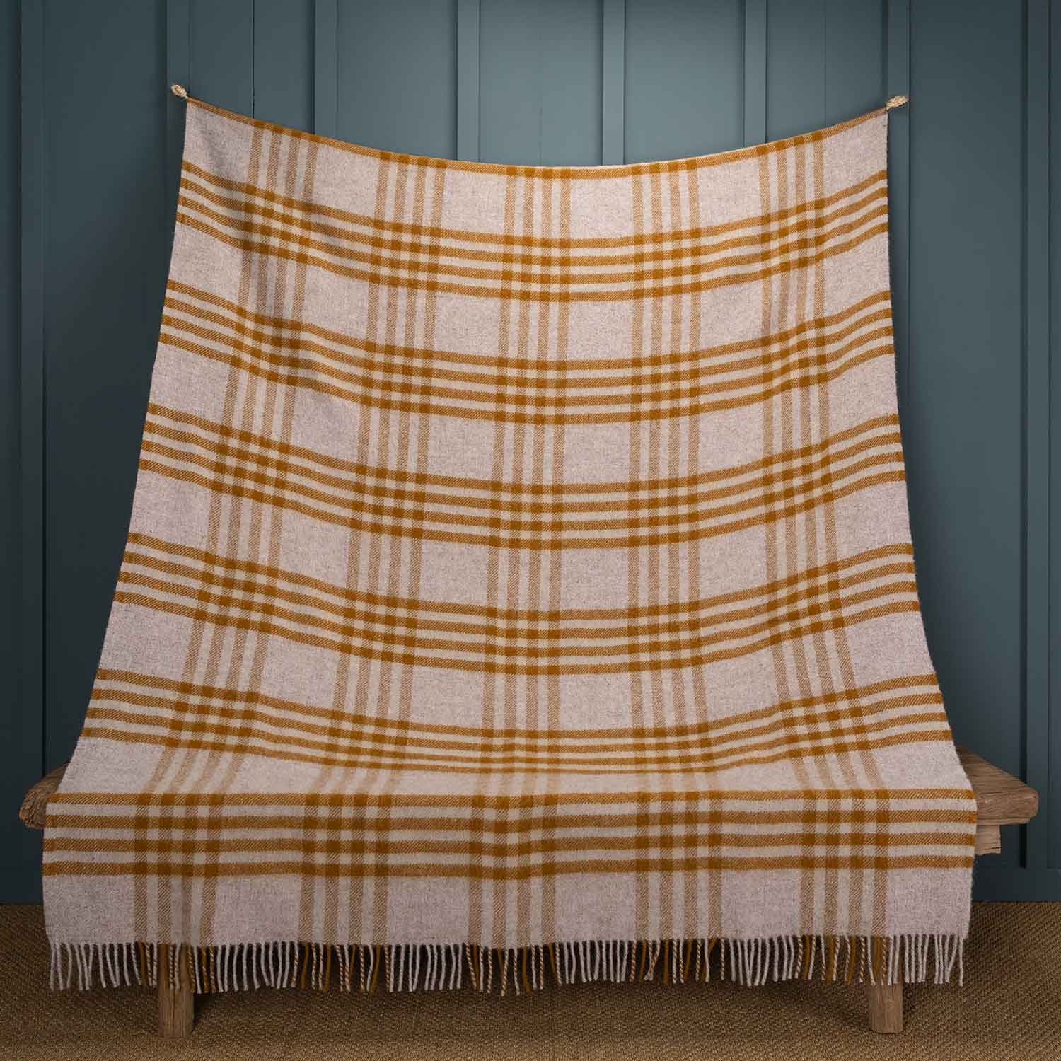 Pure New Wool Blanket Mustard