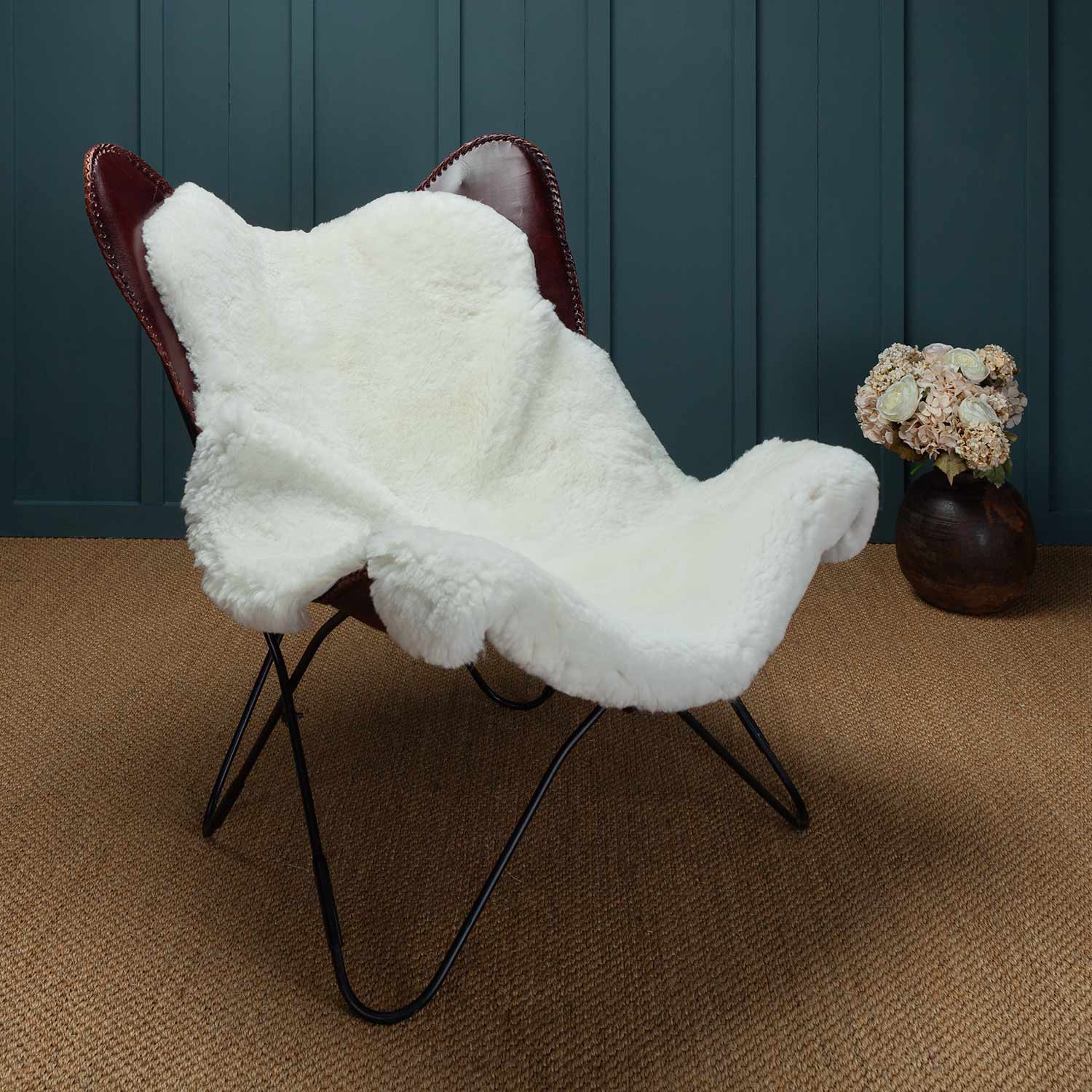 Exclusive Sheepskin Throw Natural White