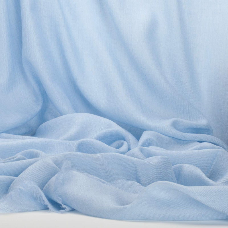 Lightweight Fine Wool Shawl Pale Blue