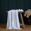 Patterned Knitted Baby Blanket White
