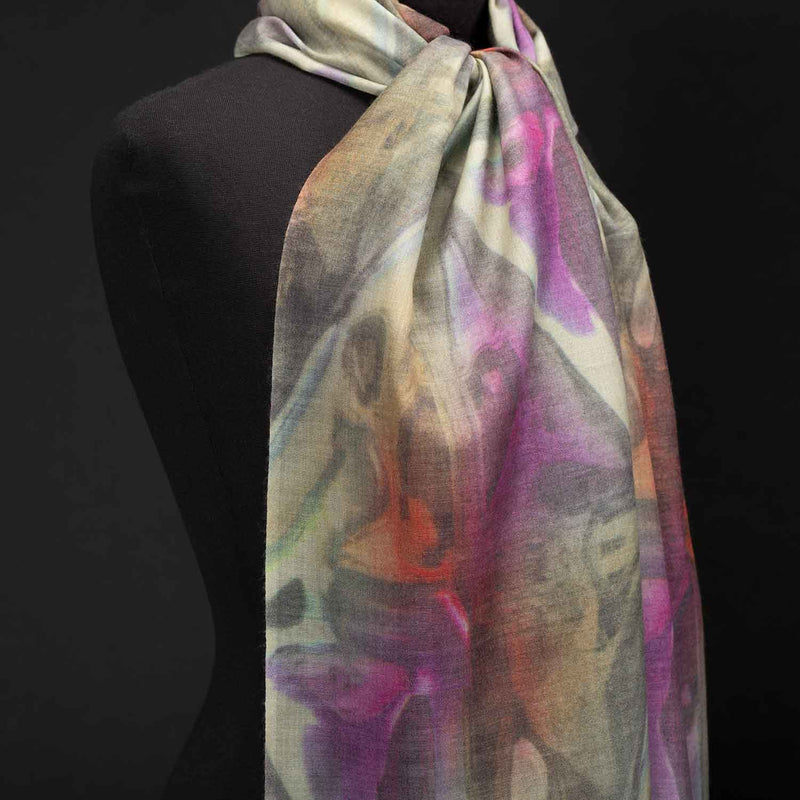 Cashmere Blend Printed Abstract Stole (Sample)