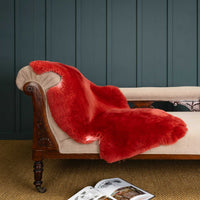 Exclusive Sheepskin Throw Red