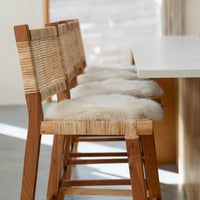 Linen Sheepskin Seat Pad Round 38 cm