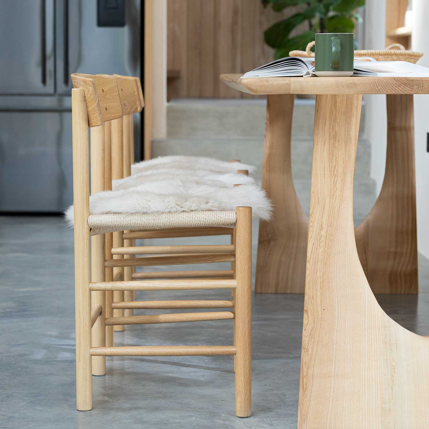 Linen Sheepskin Seat Pad Round 38 cm