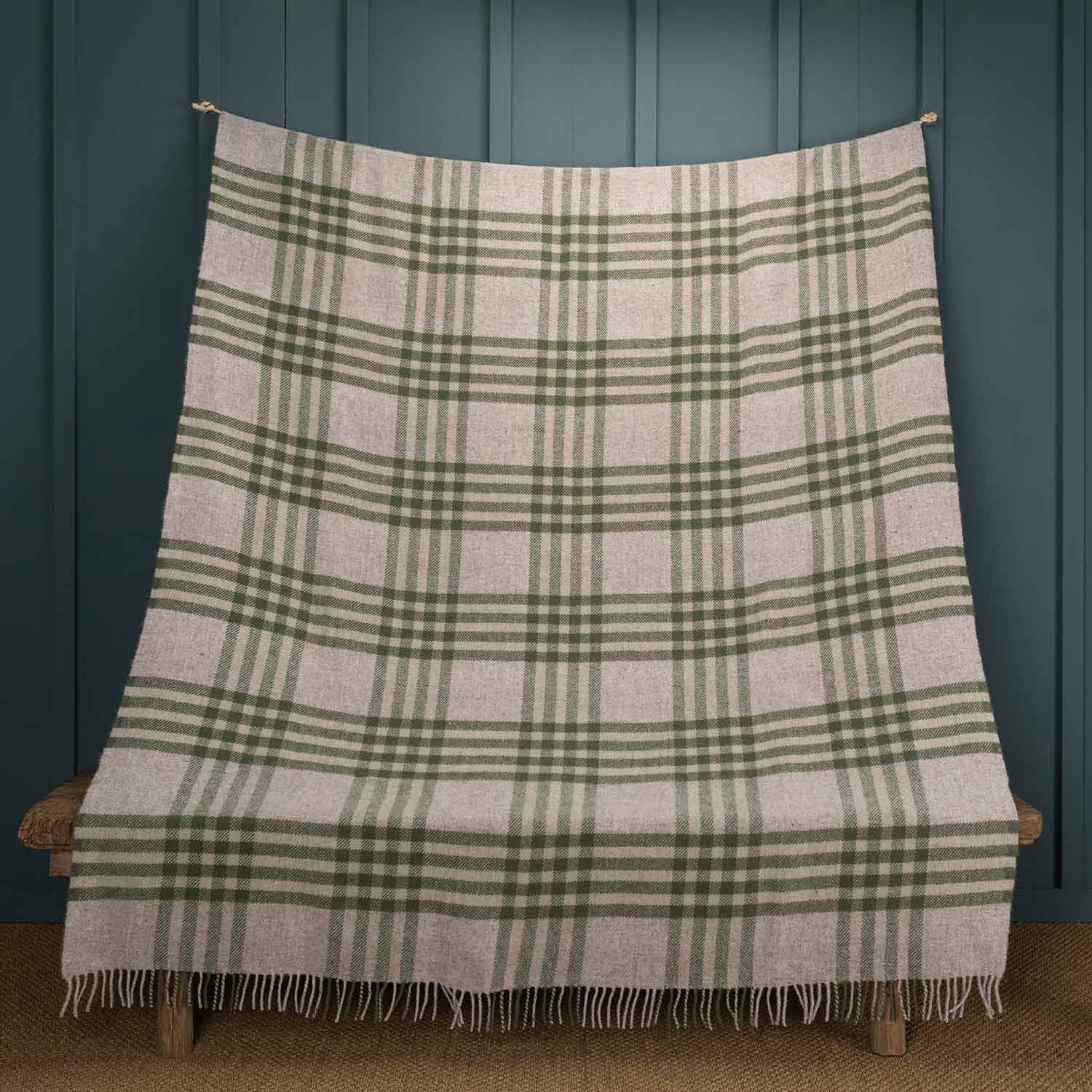 Pure New Wool Blanket Olive