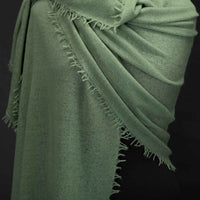 Knitted Cashmere Shawl Sage Green (Sample)