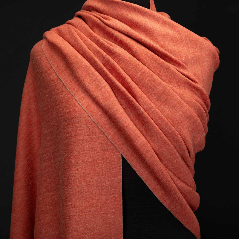 Hand Loomed Cashmere Shawl Salmon Pink (Sample)