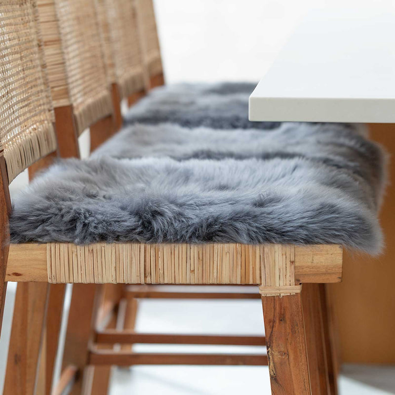 Grey Sheepskin Seat Pad Square 40 cm