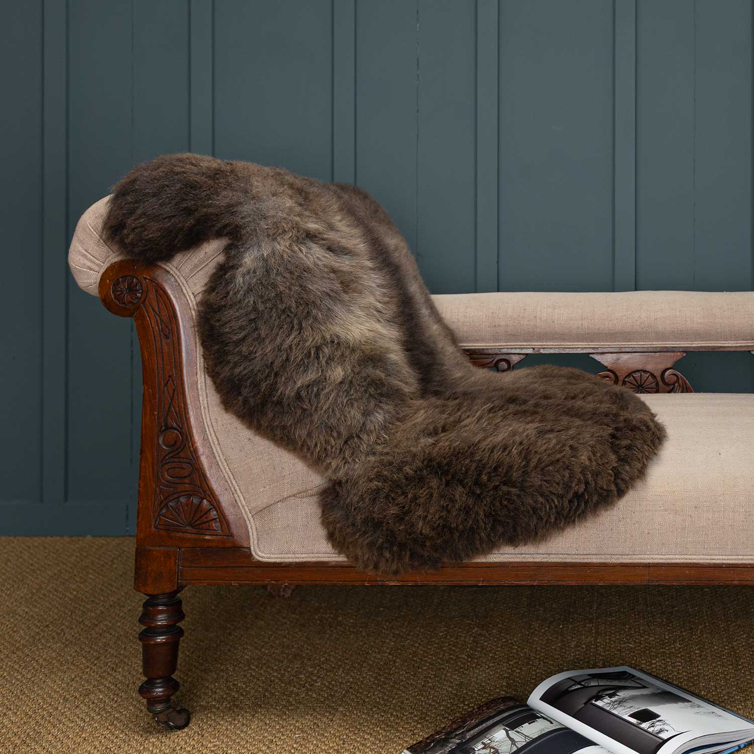 Small Rare Breed Sheepskin Silver & Brown