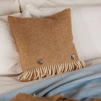 Shetland Wool Cushion in Herringbone - Walnut