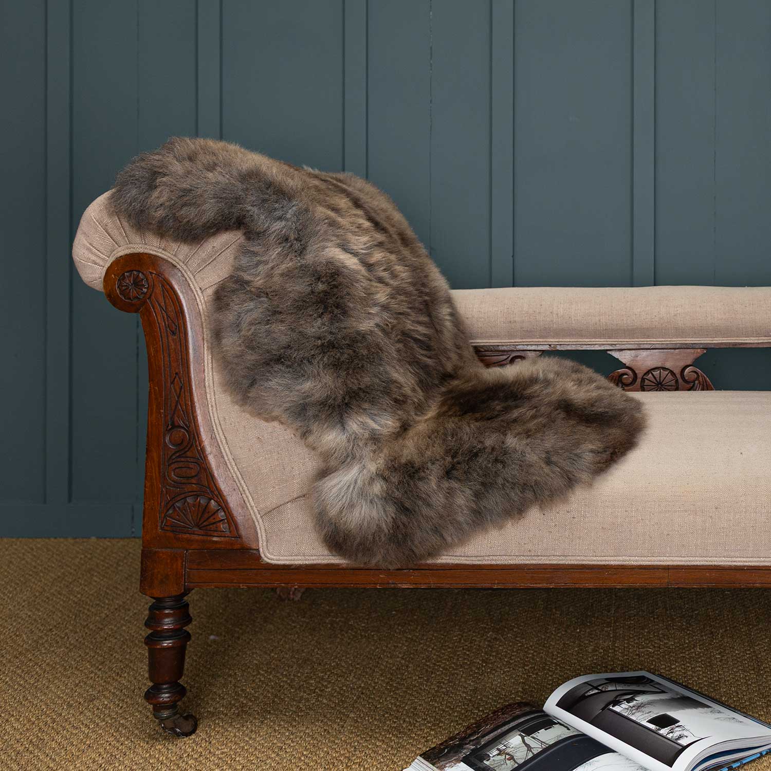 Small Rare Breed Sheepskin Silver & Brown