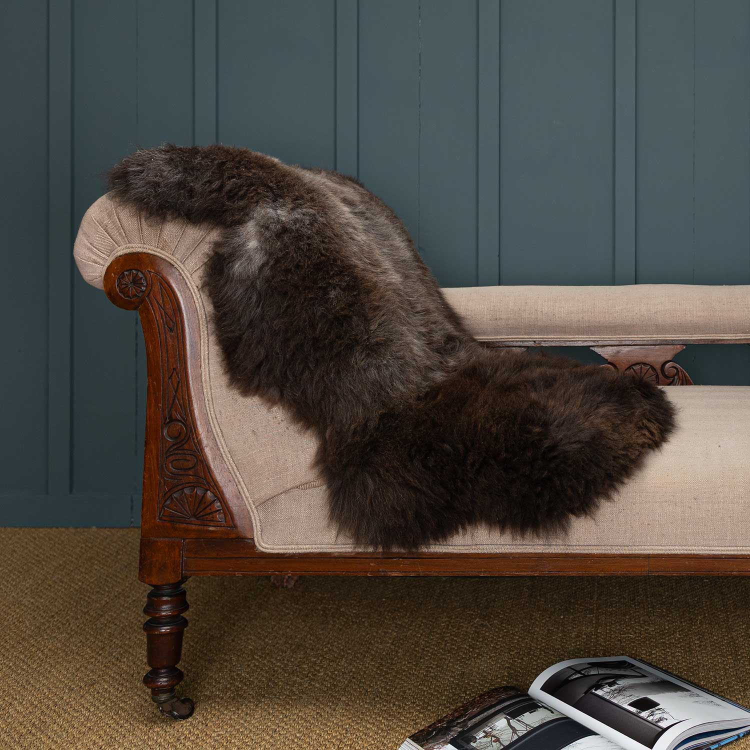 Small Rare Breed Sheepskin Silver & Brown
