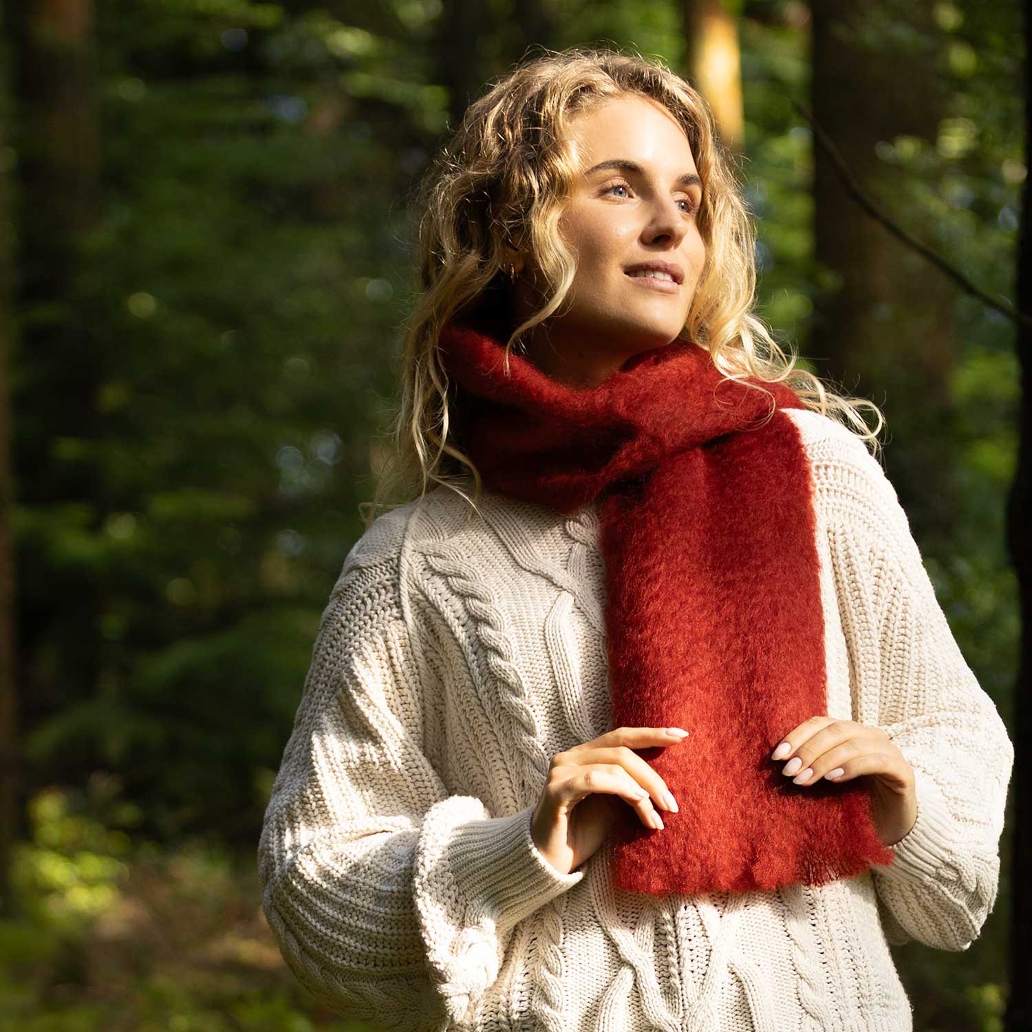 Small Mohair Scarf Russet