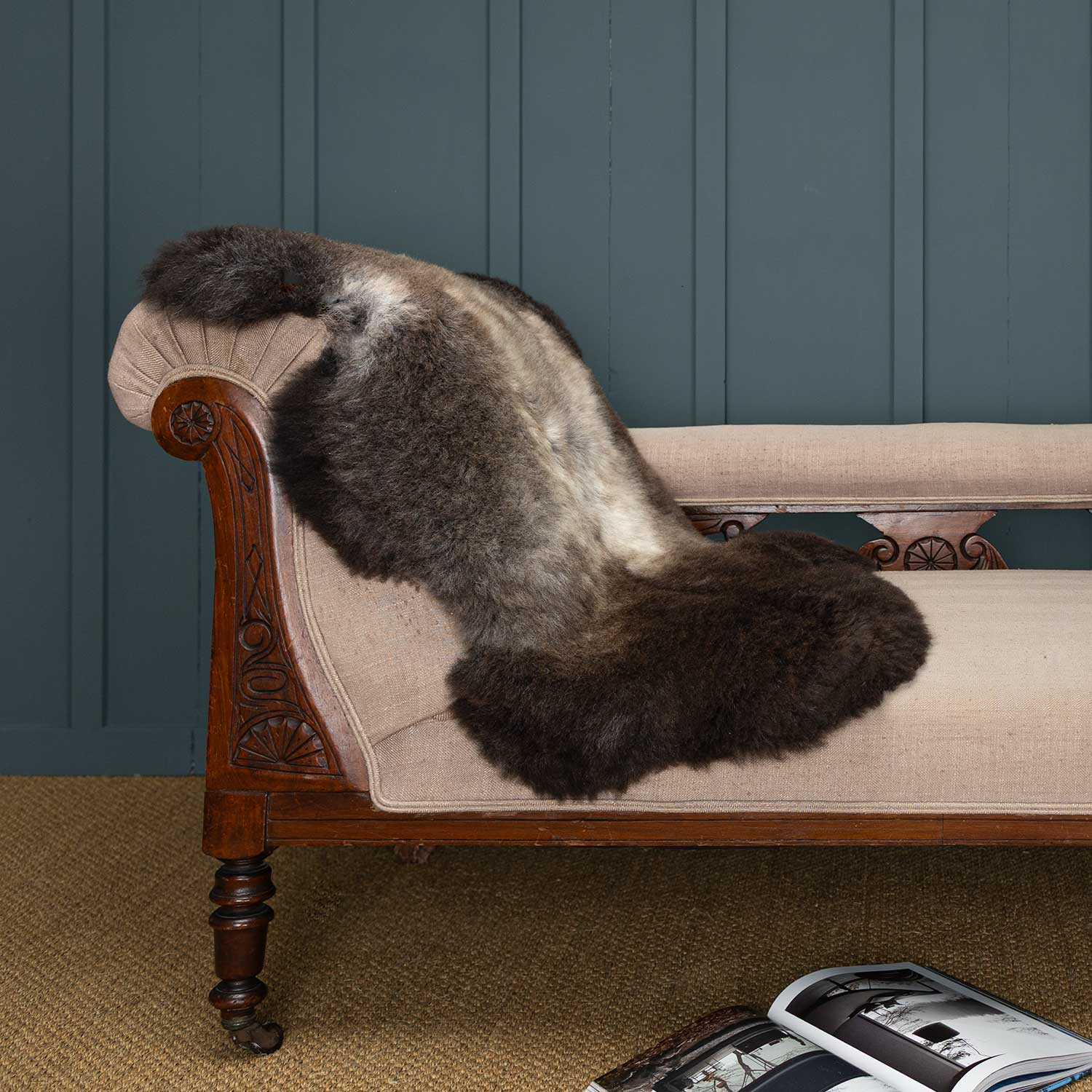 Small Rare Breed Sheepskin Silver & Brown