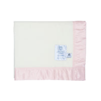 Satin Bound Merino Baby Blanket Soft Pink
