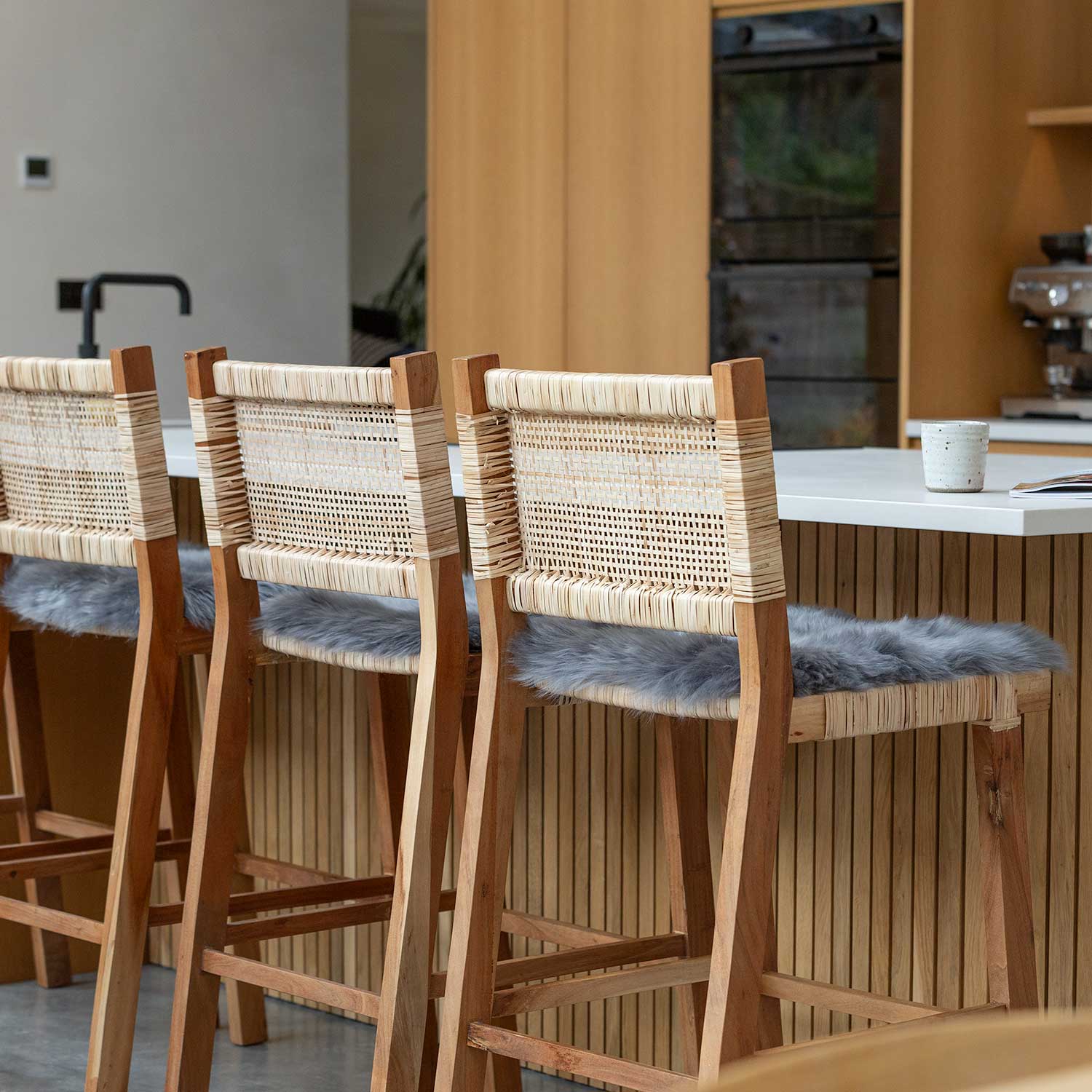 Grey Sheepskin Seat Pad Square 40 cm