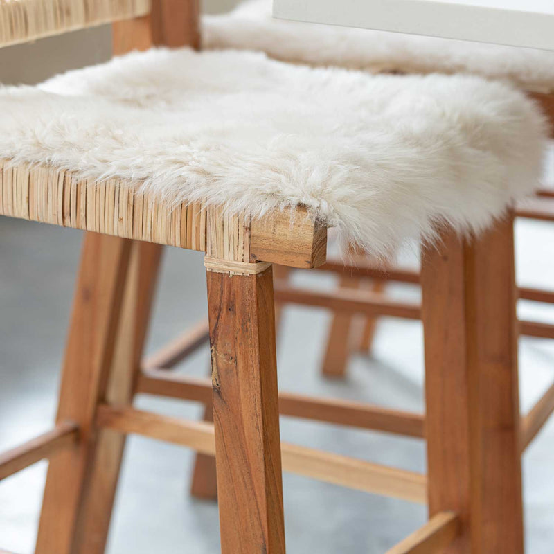 Linen Sheepskin Seat Pad Square 40 cm