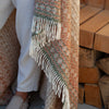 British Wool Throw Terracotta & Green