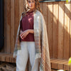 British Wool Throw Terracotta & Green