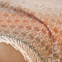 British Wool Throw Terracotta & Green