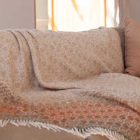 British Wool Throw Terracotta & Green