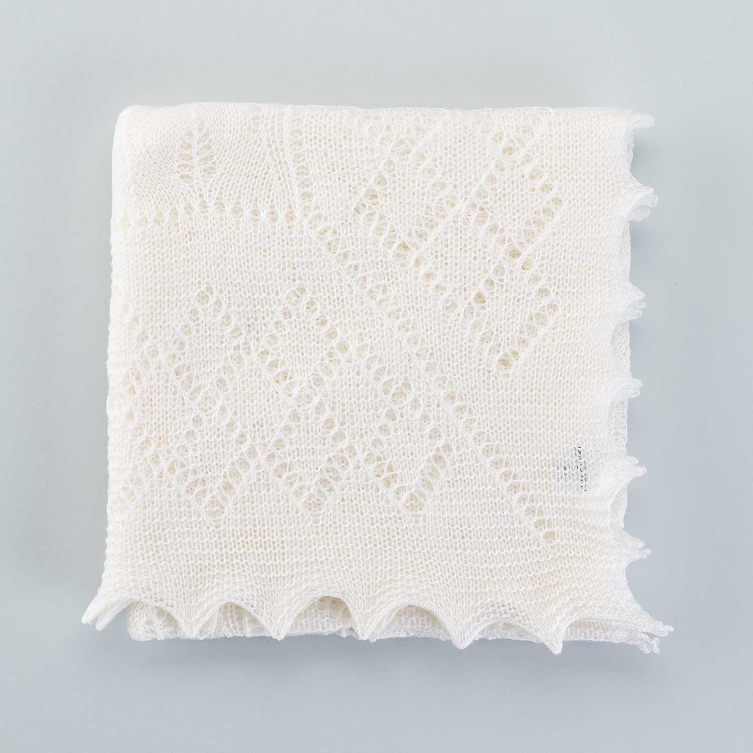 Traditional Ivory Wool Baby Shawl
