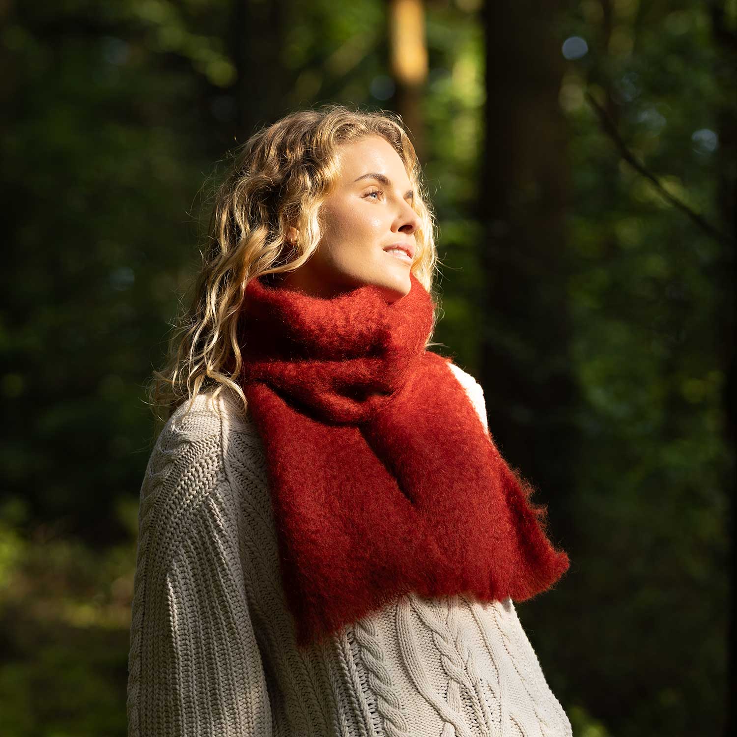 Small Mohair Scarf Russet
