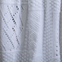 Patterned Knitted Baby Blanket White