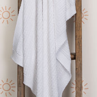 White 100% Cotton Knitted Baby Blanket