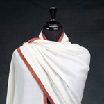 Sozni Hand Embroidered White Cashmere Pashmina