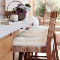 Natural White Sheepskin Seat Pad Square 40 cm