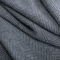 Pure New Wool Herringbone Throw Winter Sky