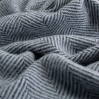 Pure New Wool Herringbone Throw Winter Sky