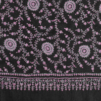 Sozni Embroidered Black Chakra Shawl 'Sudarshan'
