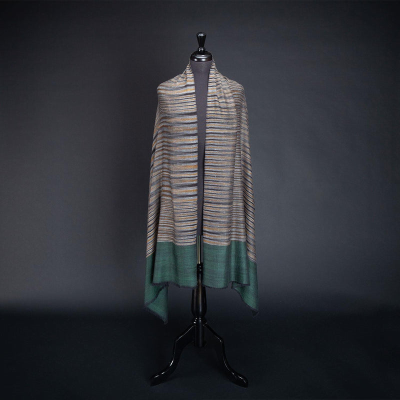 Ikat Pashmina Shawl 'Clouds of Ladakh' Forest