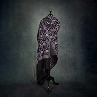 Sozni Embroidered Black Chakra Shawl 'Sudarshan'