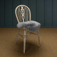 Grey Sheepskin Seat Pad Round 38 cm