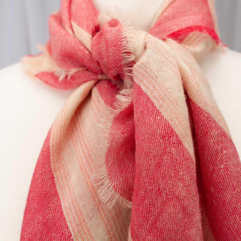 Cashmere Square Shawl Coral Red