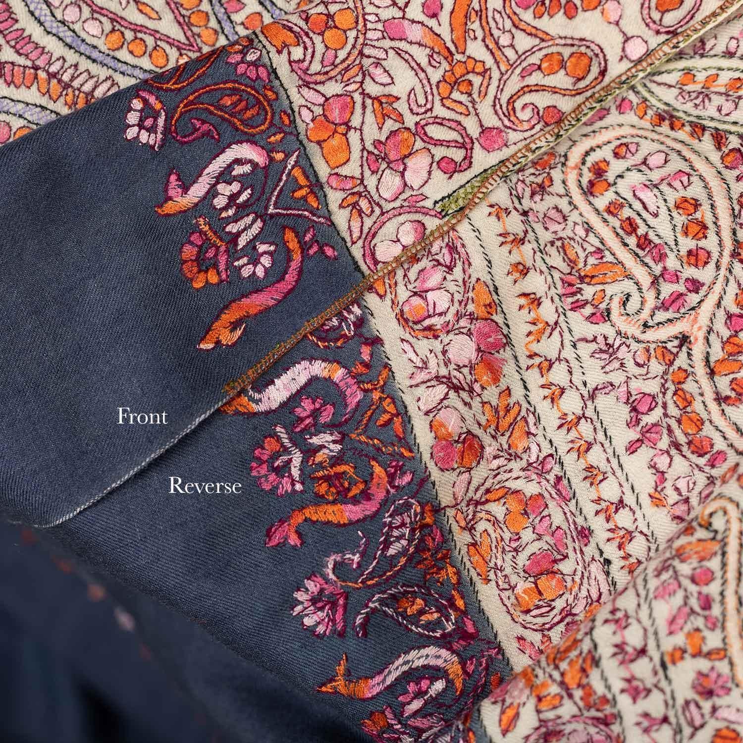 Mahroon Sozni Jamawar Pashmina Tantric