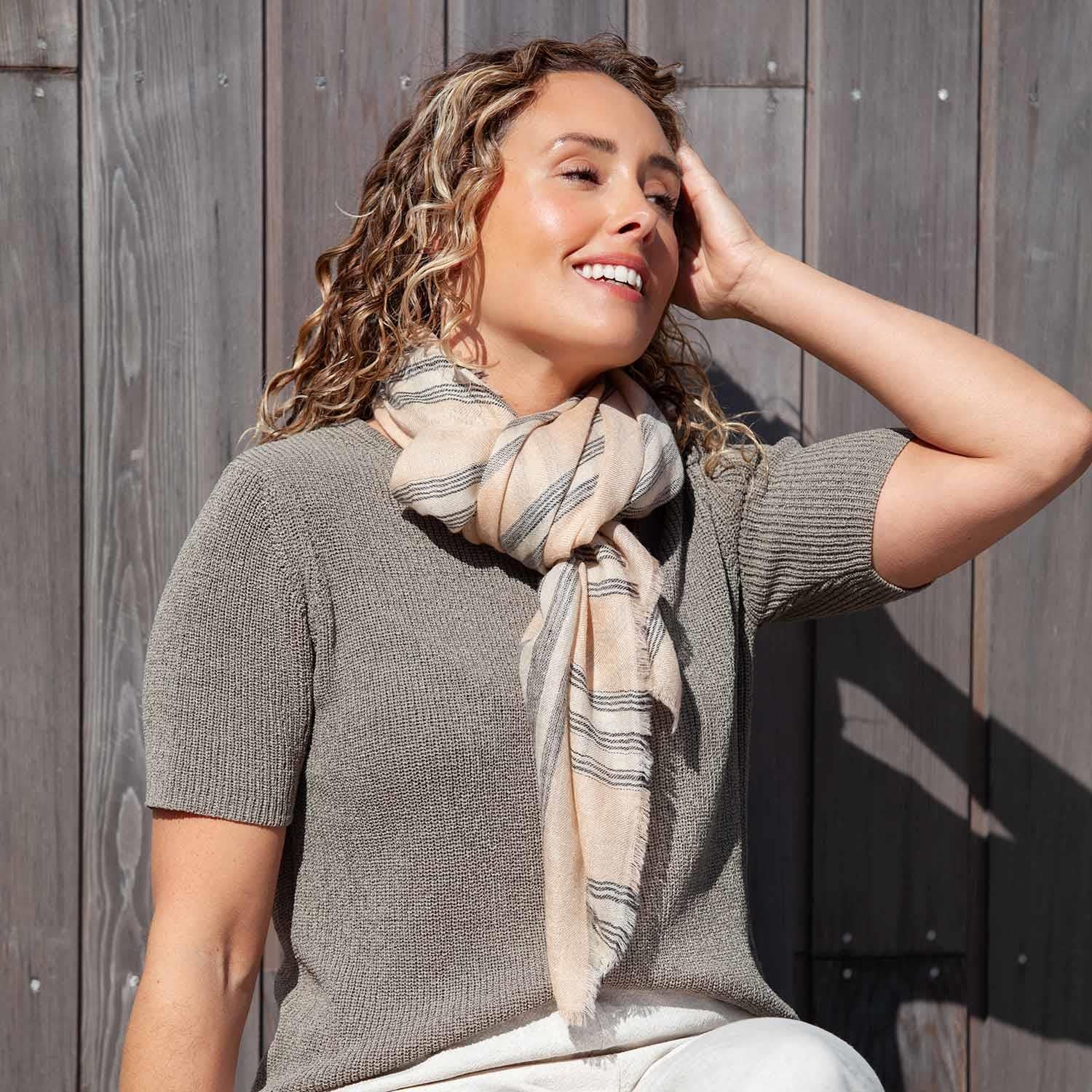 knit shawl on the bias